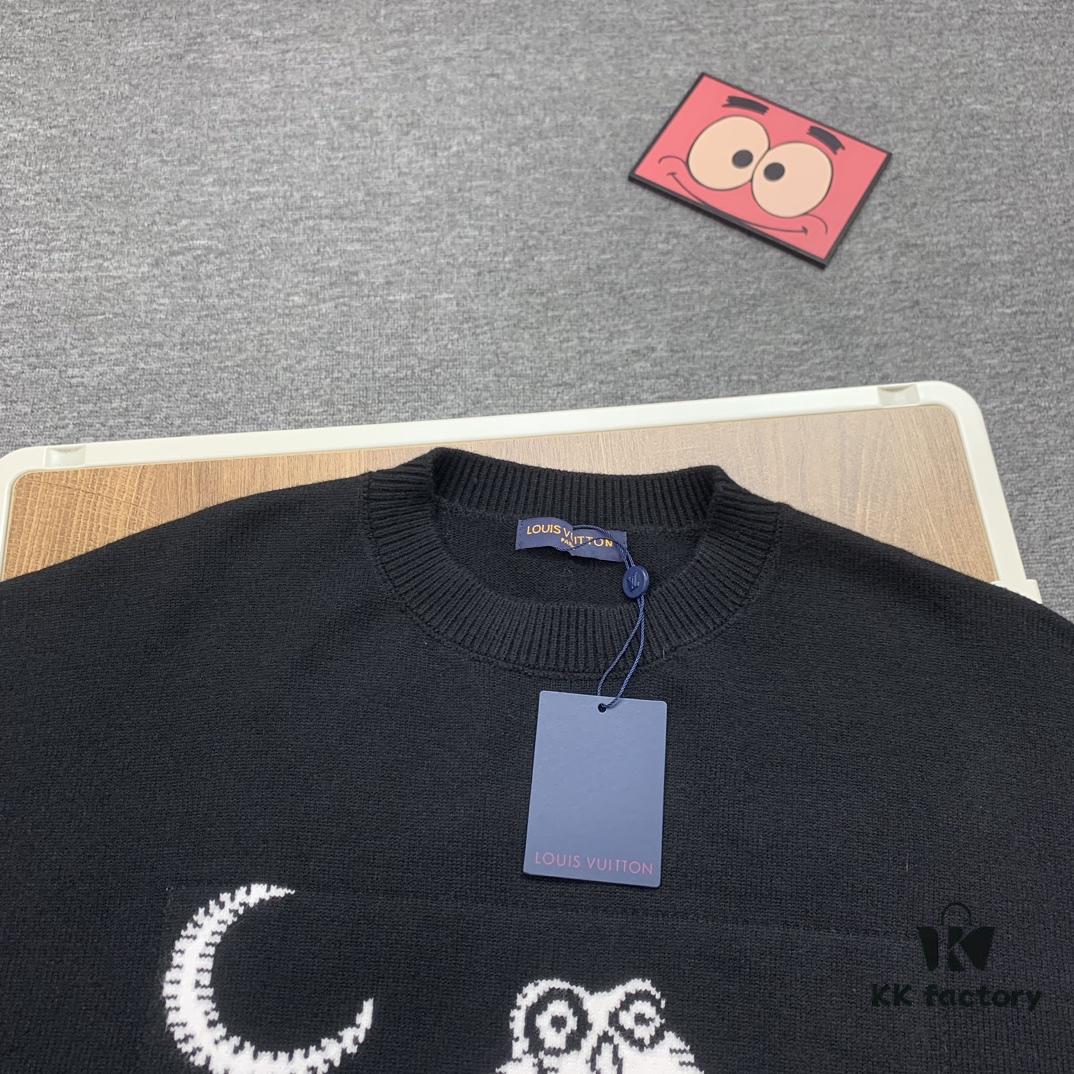 New Louis Vuitton Limited Edition Owl Jacquard Crew Neck Casual Sweater