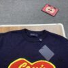New LV Navy Blue Heart Sweater with 15% Wool, Soft and Comfortable for Direct Wear, High-Quality Version, Warm and Premium Texture