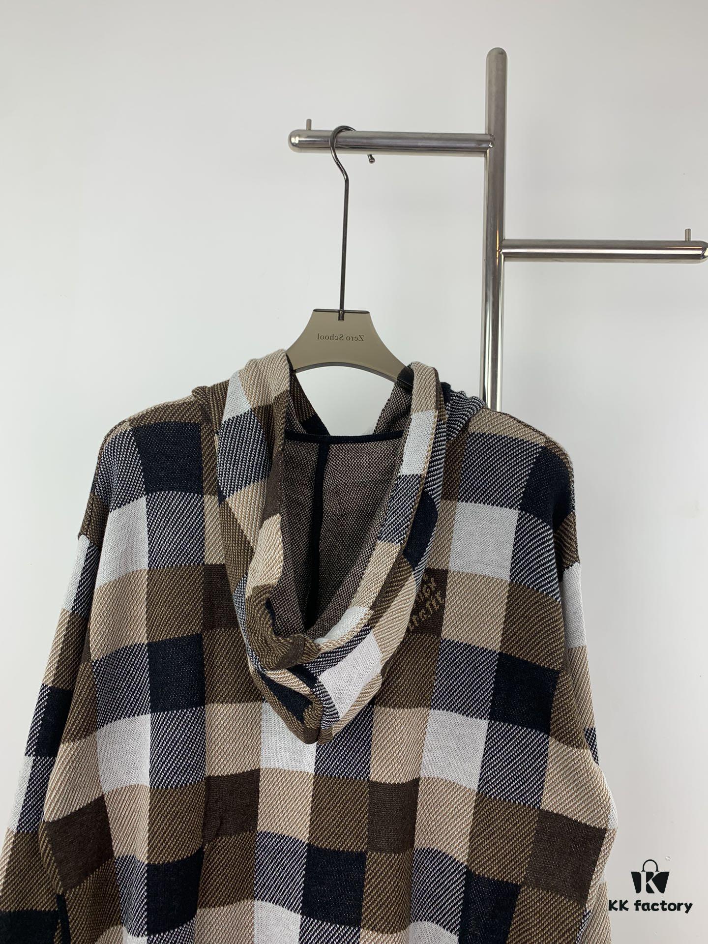 Louis Vuitton Chessboard Jacquard Knit Hooded Sweater