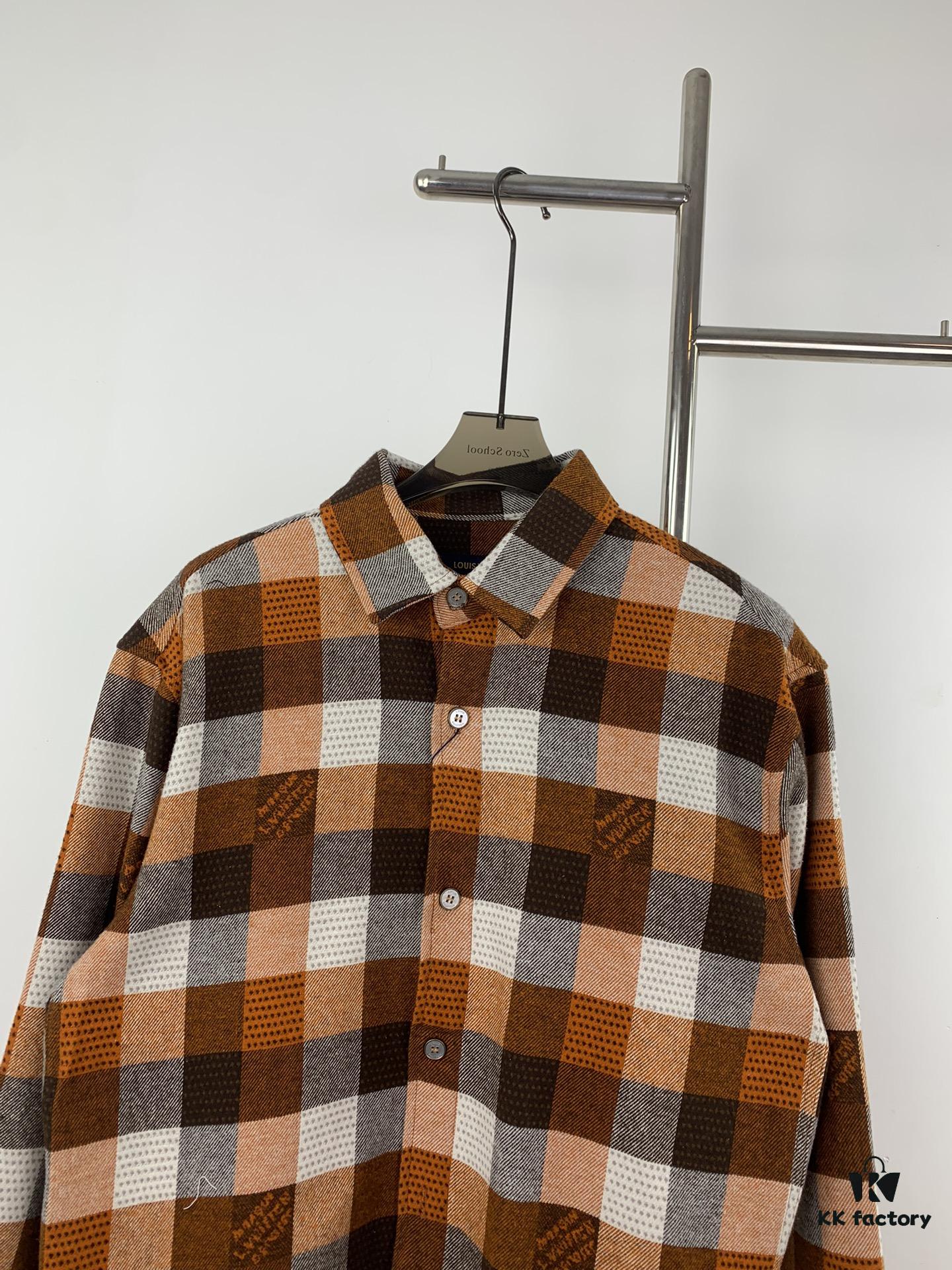 Louis Vuitton 24FW Orange Checkered Jacquard Flannel Shirt