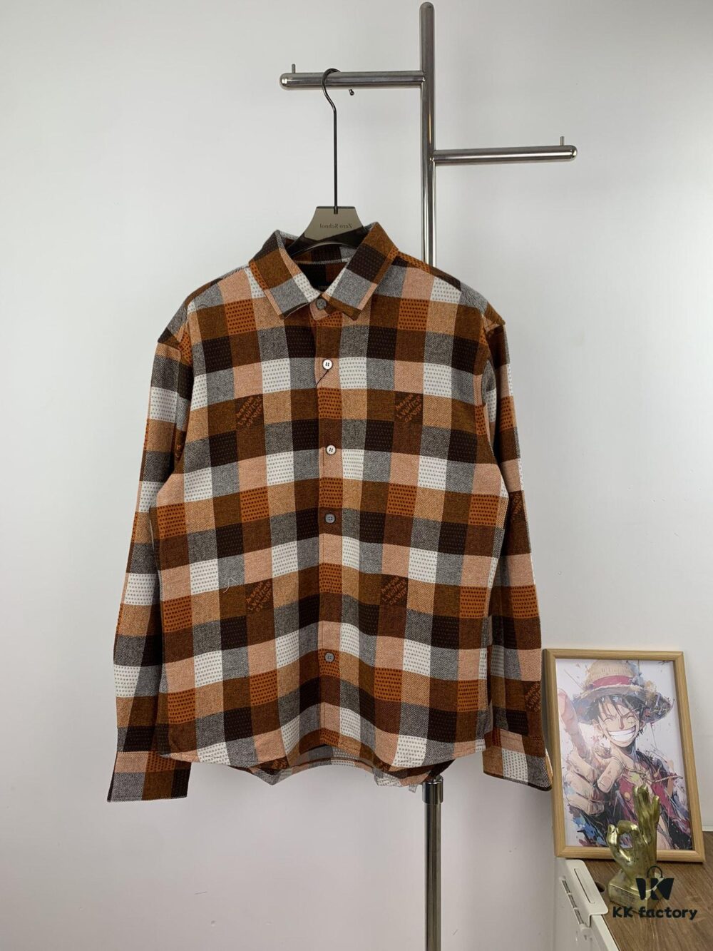 Louis Vuitton 24FW Orange Checkered Jacquard Flannel Shirt