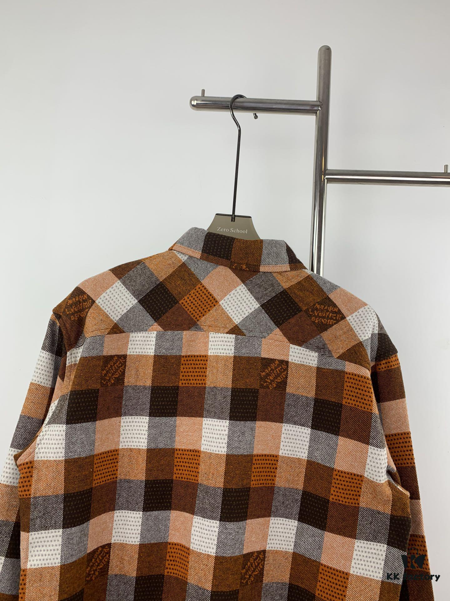 Louis Vuitton 24FW Orange Checkered Jacquard Flannel Shirt