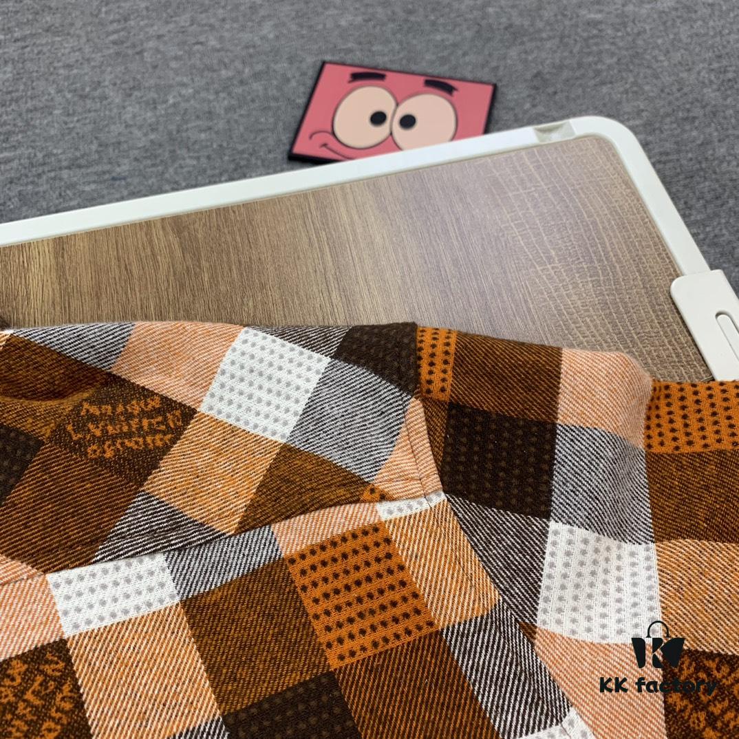 Louis Vuitton 24FW Orange Checkered Jacquard Flannel Shirt