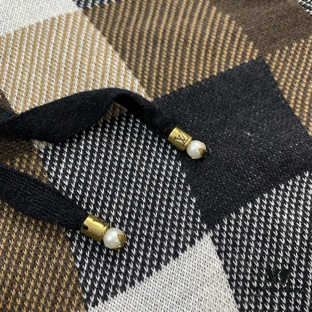 Louis Vuitton Chessboard Jacquard Knit Hooded Sweater