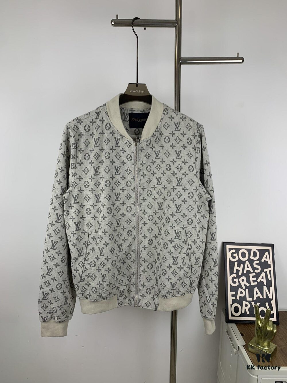 New LV Monogram Jacquard Jacket Coat, LOUIS VUITTON Counter Synchronized Style, Premium High-Density Coated Denim Fabric with All-Over Print Technique