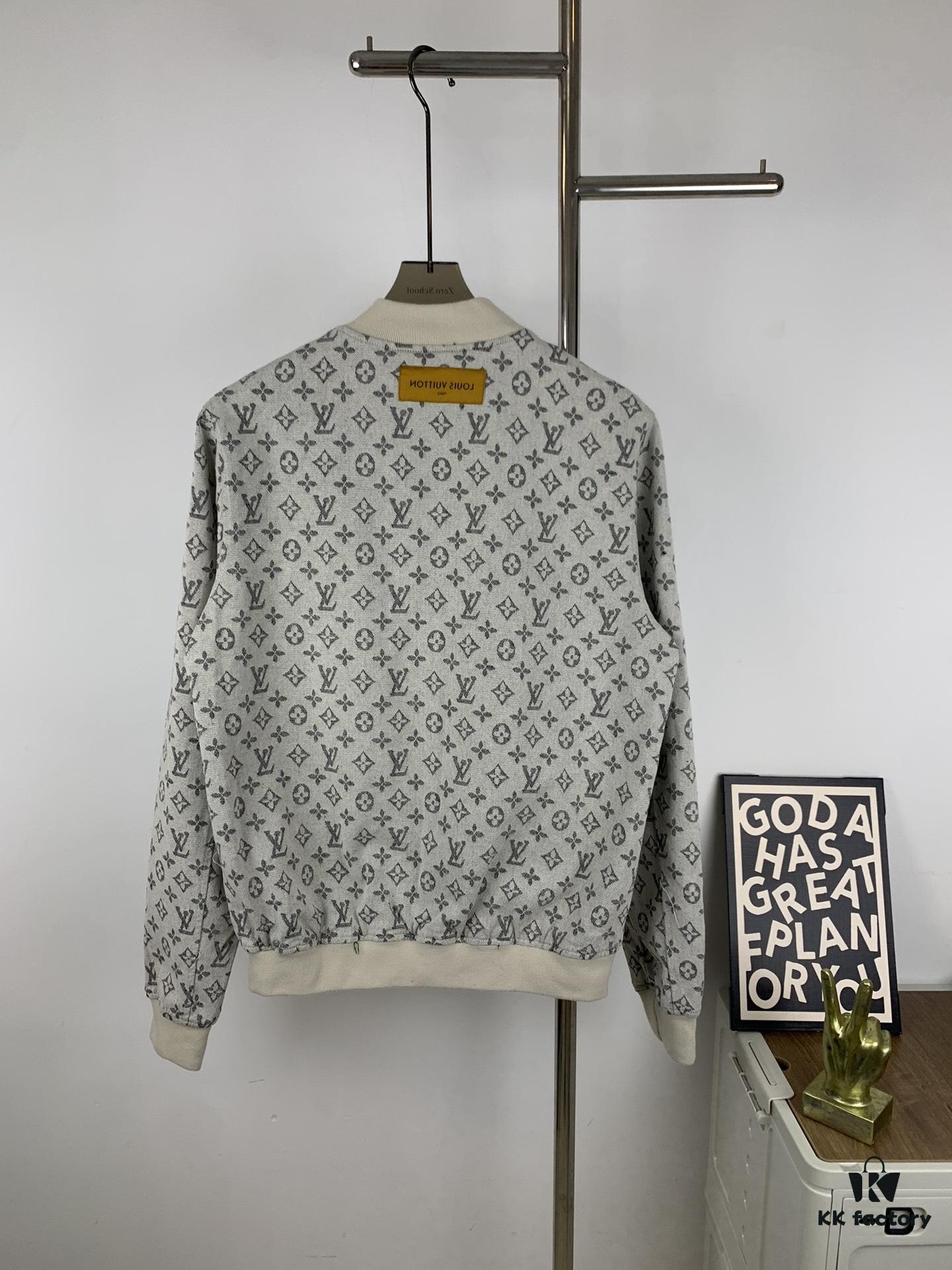 New LV Monogram Jacquard Jacket Coat, LOUIS VUITTON Counter Synchronized Style, Premium High-Density Coated Denim Fabric with All-Over Print Technique