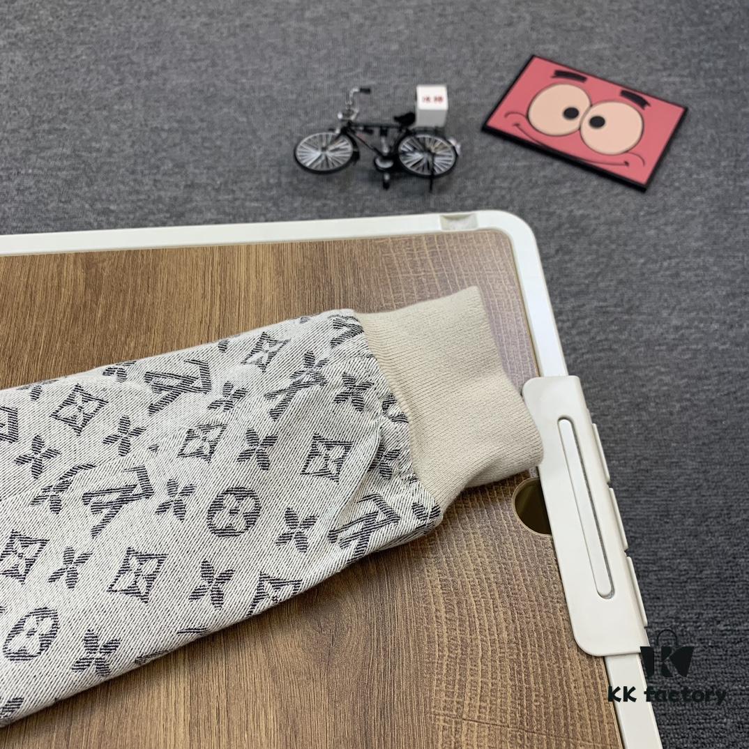 New LV Monogram Jacquard Jacket Coat, LOUIS VUITTON Counter Synchronized Style, Premium High-Density Coated Denim Fabric with All-Over Print Technique