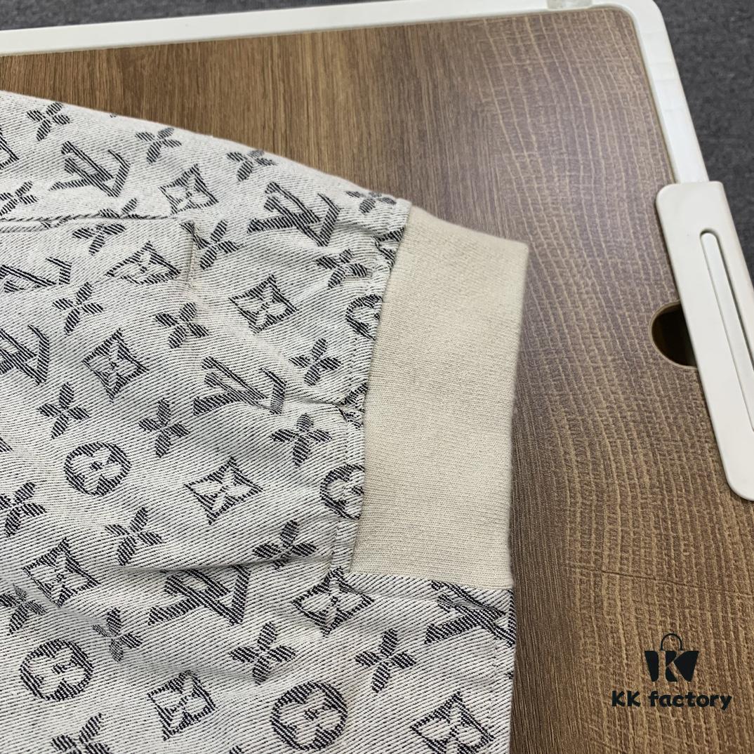 New LV Monogram Jacquard Jacket Coat, LOUIS VUITTON Counter Synchronized Style, Premium High-Density Coated Denim Fabric with All-Over Print Technique