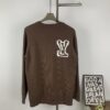 New LV Louis Vuitton White Knitted Logo Beige and Coffee Color Crew Neck Sweater Unisex