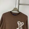 New LV Louis Vuitton White Knitted Logo Beige and Coffee Color Crew Neck Sweater Unisex