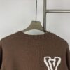 New LV Louis Vuitton White Knitted Logo Beige and Coffee Color Crew Neck Sweater Unisex