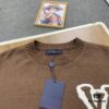 New LV Louis Vuitton White Knitted Logo Beige and Coffee Color Crew Neck Sweater Unisex