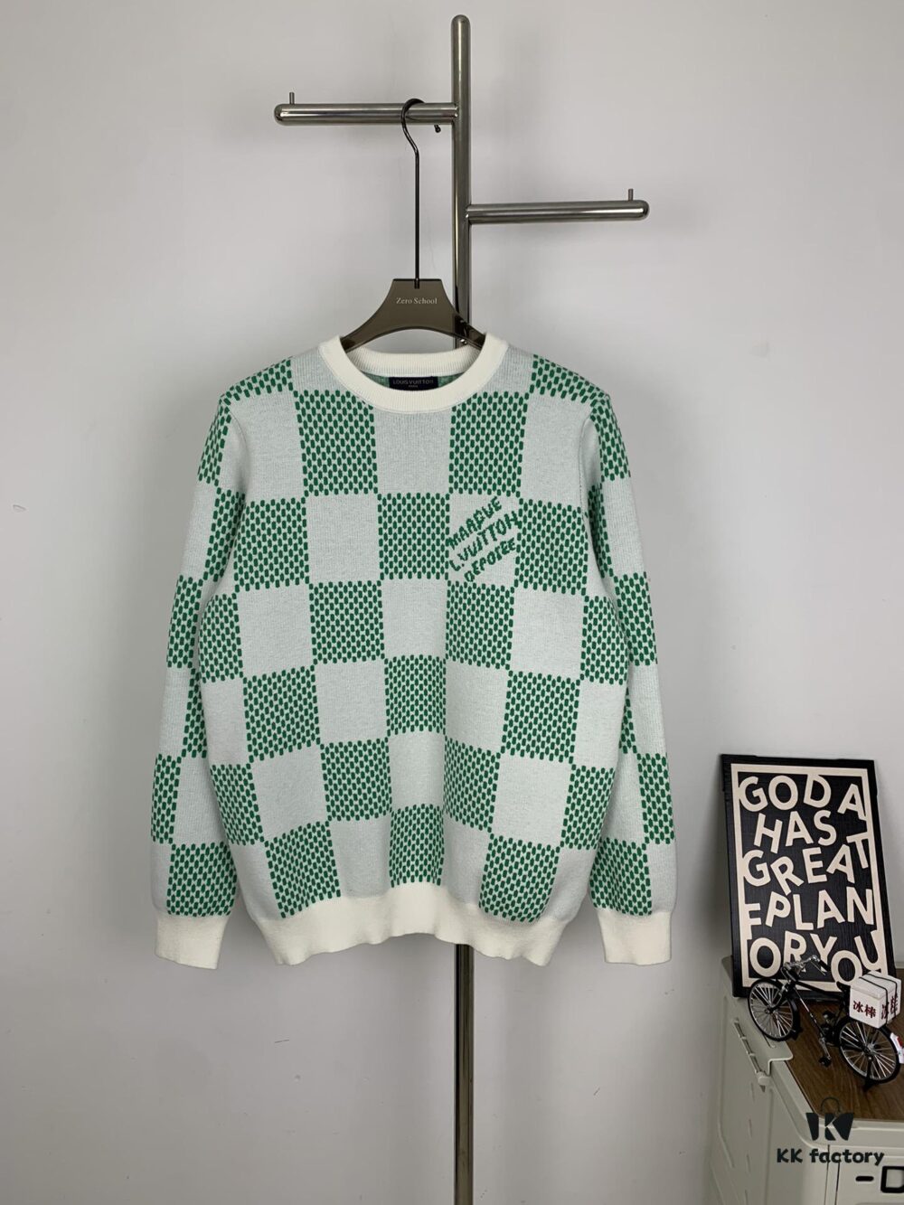 New Louis Vuitton Plaid Green Unisex Sweater from Pharrell Williams Collection