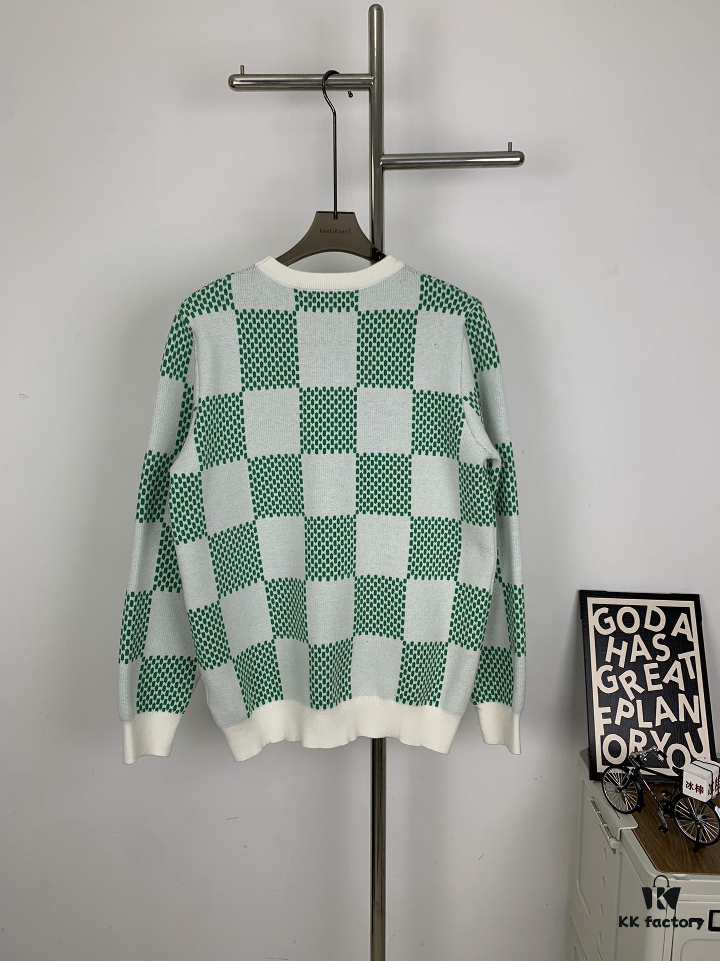 New Louis Vuitton Plaid Green Unisex Sweater from Pharrell Williams Collection