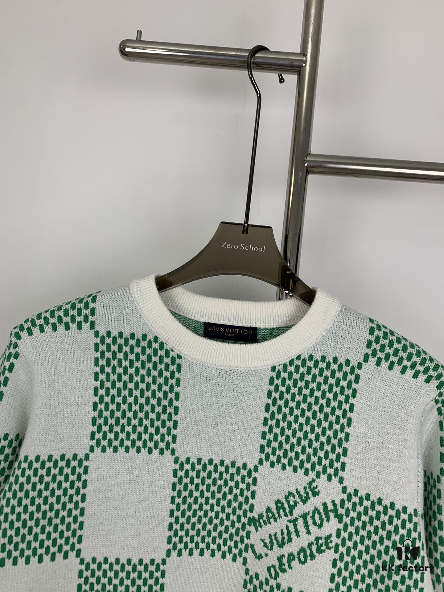 New Louis Vuitton Plaid Green Unisex Sweater from Pharrell Williams Collection