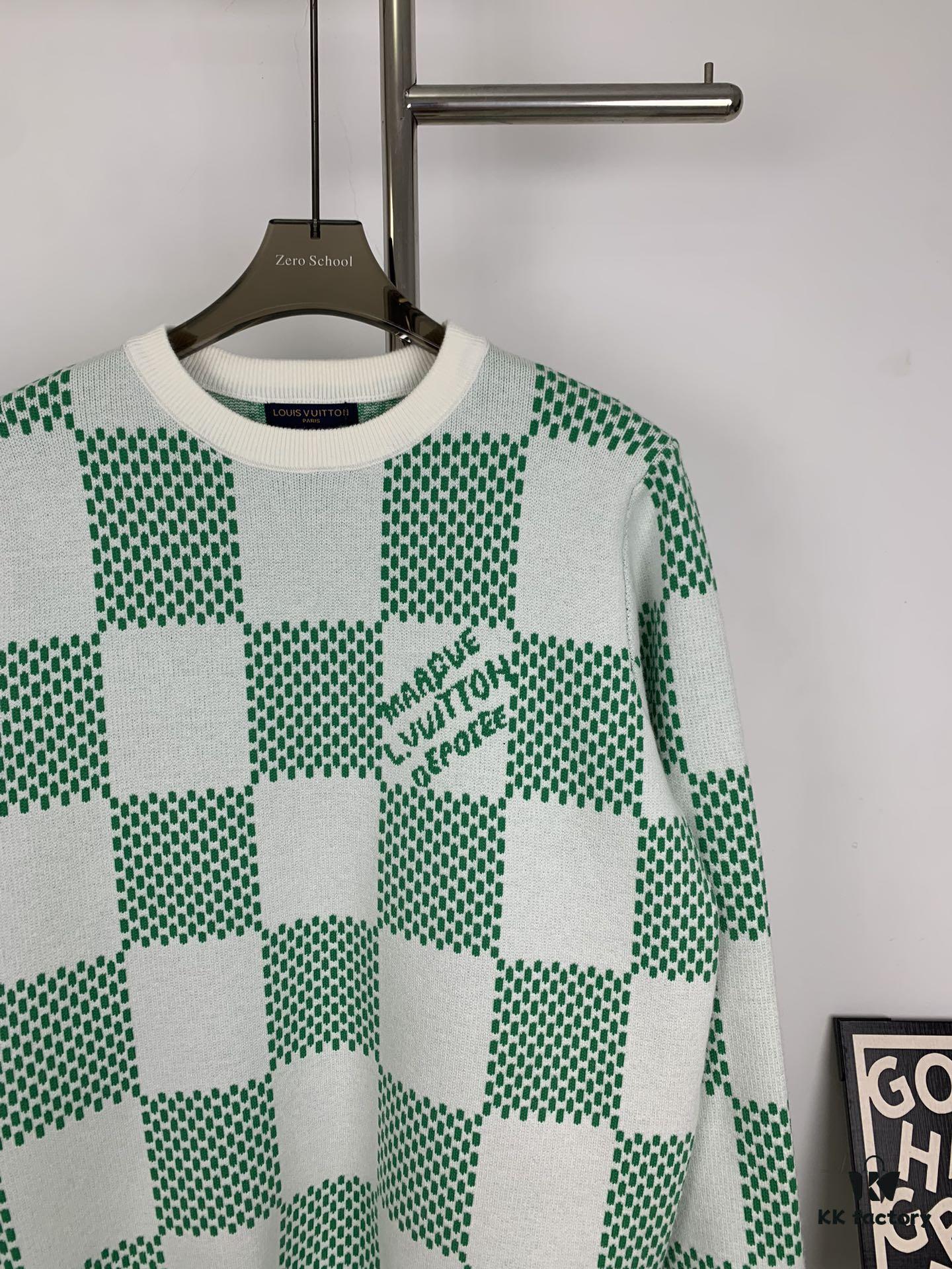 New Louis Vuitton Plaid Green Unisex Sweater from Pharrell Williams Collection