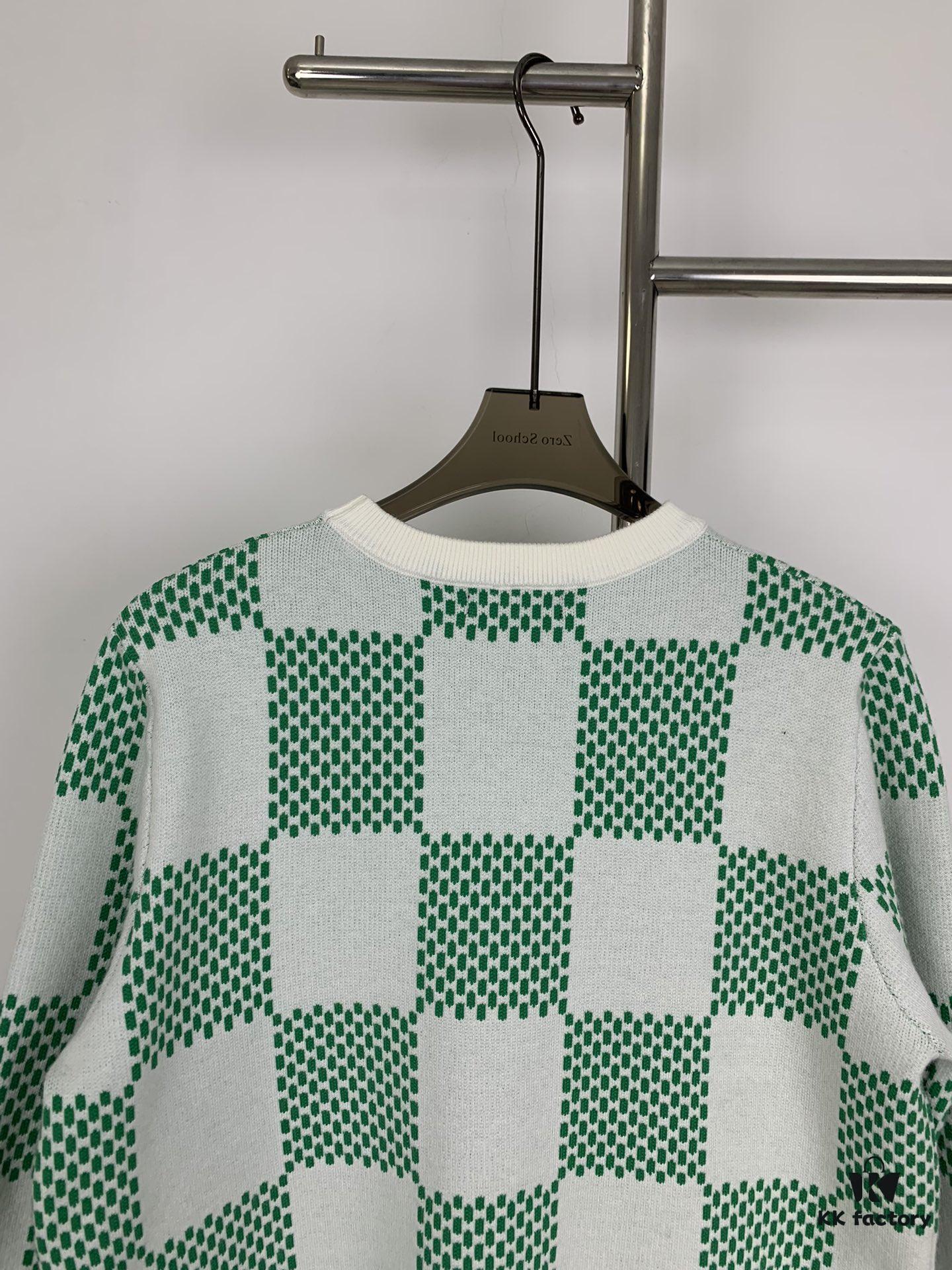 New Louis Vuitton Plaid Green Unisex Sweater from Pharrell Williams Collection