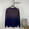 New LV Louis Vuitton Gradient Jacquard All-Over Logo Crew Neck Sweater Unisex