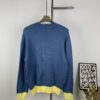 New LV Jacquard Letter Round-Neck Sweater 23FW Official Website Release LOUIS VUITTON Louis Vuitton 2023 Spring Blue and Green Patchwork Logo Round-Neck Letter Jacquard Sweater Knitwear