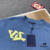 New LV Jacquard Letter Round-Neck Sweater 23FW Official Website Release LOUIS VUITTON Louis Vuitton 2023 Spring Blue and Green Patchwork Logo Round-Neck Letter Jacquard Sweater Knitwear