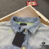 New LV Louis Vuitton 1V 24FW Tyler Collaboration Monogram Colorful Embroidered Denim Jacket Unisex