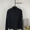 New Louis Vuitton 24SS Flocked Letter All-Over Mosaic Check Jacquard Shirt Jacket Unisex