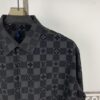 New Louis Vuitton 24SS Flocked Letter All-Over Mosaic Check Jacquard Shirt Jacket Unisex