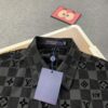 New Louis Vuitton 24SS Flocked Letter All-Over Mosaic Check Jacquard Shirt Jacket Unisex
