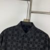 New Louis Vuitton 24SS Flocked Letter All-Over Mosaic Check Jacquard Shirt Jacket Unisex