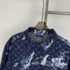 New Louis Vuitton x Yayoi Kusama Letter Combination Floral Print Bleached Seagrass Logo All-Over Denim Jacket and Pants Set