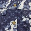 New Louis Vuitton x Yayoi Kusama Letter Combination Floral Print Bleached Seagrass Logo All-Over Denim Jacket and Pants Set