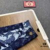 New Louis Vuitton x Yayoi Kusama Letter Combination Floral Print Bleached Seagrass Logo All-Over Denim Jacket and Pants Set