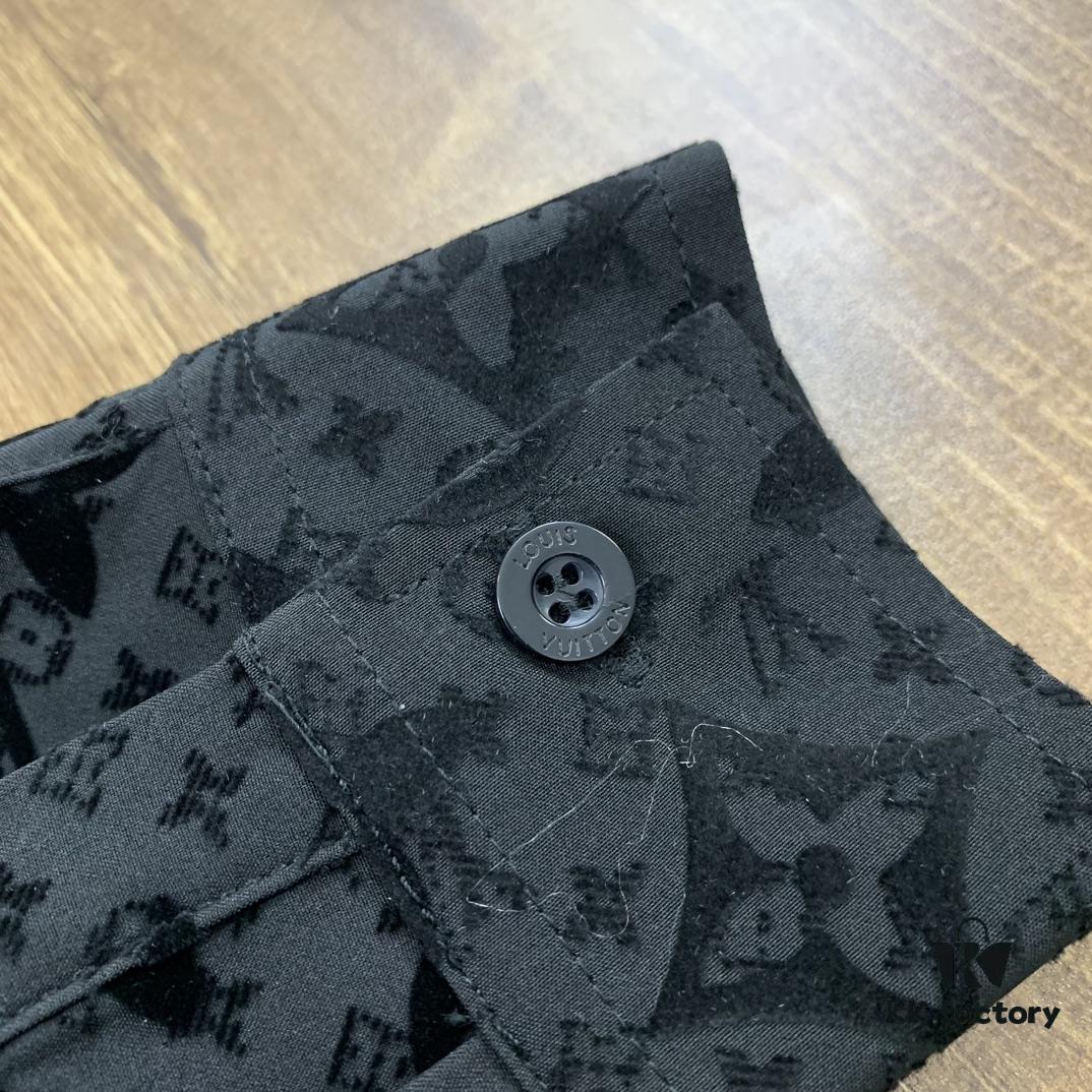 New Louis Vuitton 24SS Flocked Full-Print Checkered Jacquard Shirt Jacket Unisex