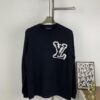New LV Louis Vuitton White Knitted Logo Crewneck Sweater Unisex