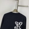 New LV Louis Vuitton White Knitted Logo Crewneck Sweater Unisex