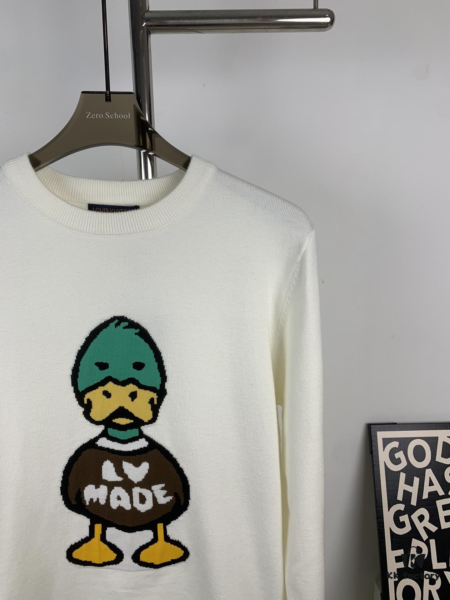 Louis Vuitton LV 2024 Spring New Duck Letter Knitted Long-Sleeve Sweater Unisex