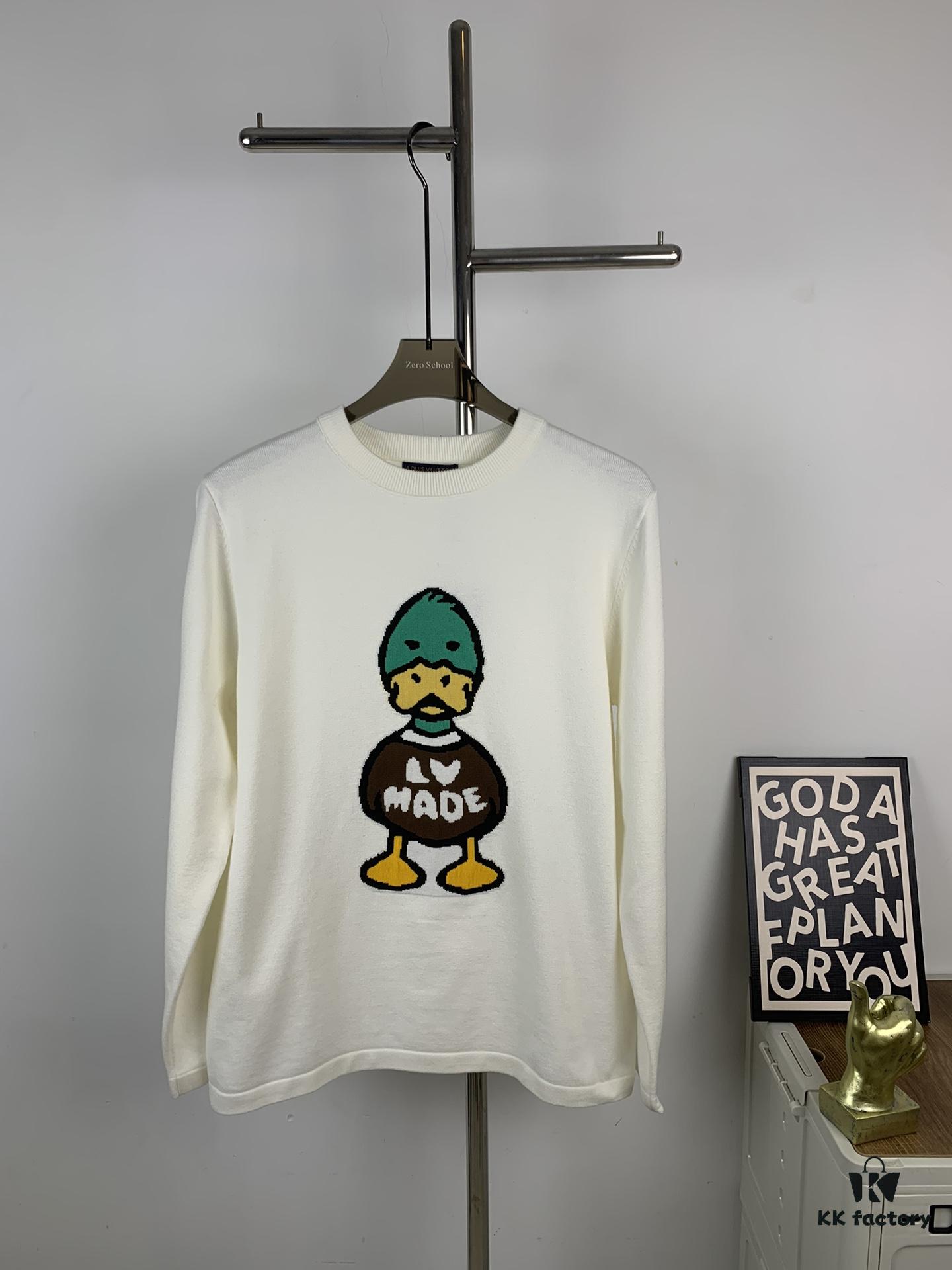 Louis Vuitton LV 2024 Spring New Duck Letter Knitted Long-Sleeve Sweater Unisex