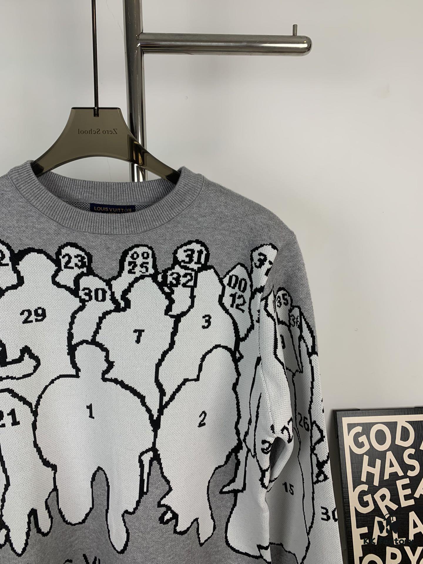 Louis Vuitton 1V Designer Portrait Silhouette Crew Neck Pullover Sweater