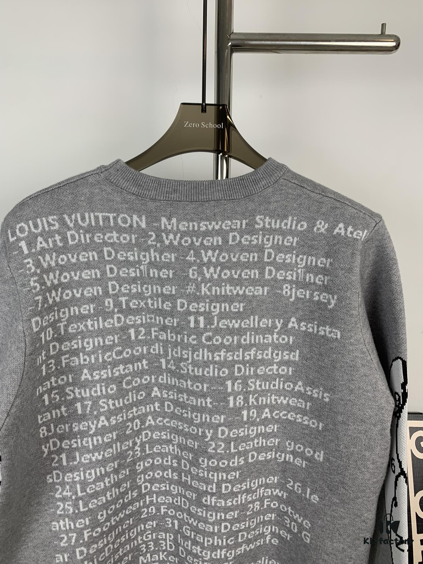 Louis Vuitton 1V Designer Portrait Silhouette Crew Neck Pullover Sweater
