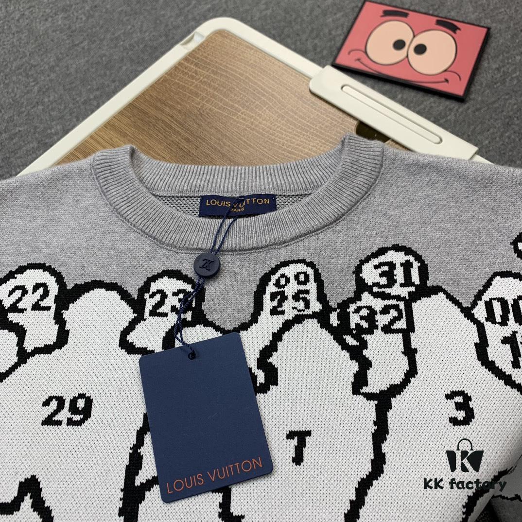 Louis Vuitton 1V Designer Portrait Silhouette Crew Neck Pullover Sweater