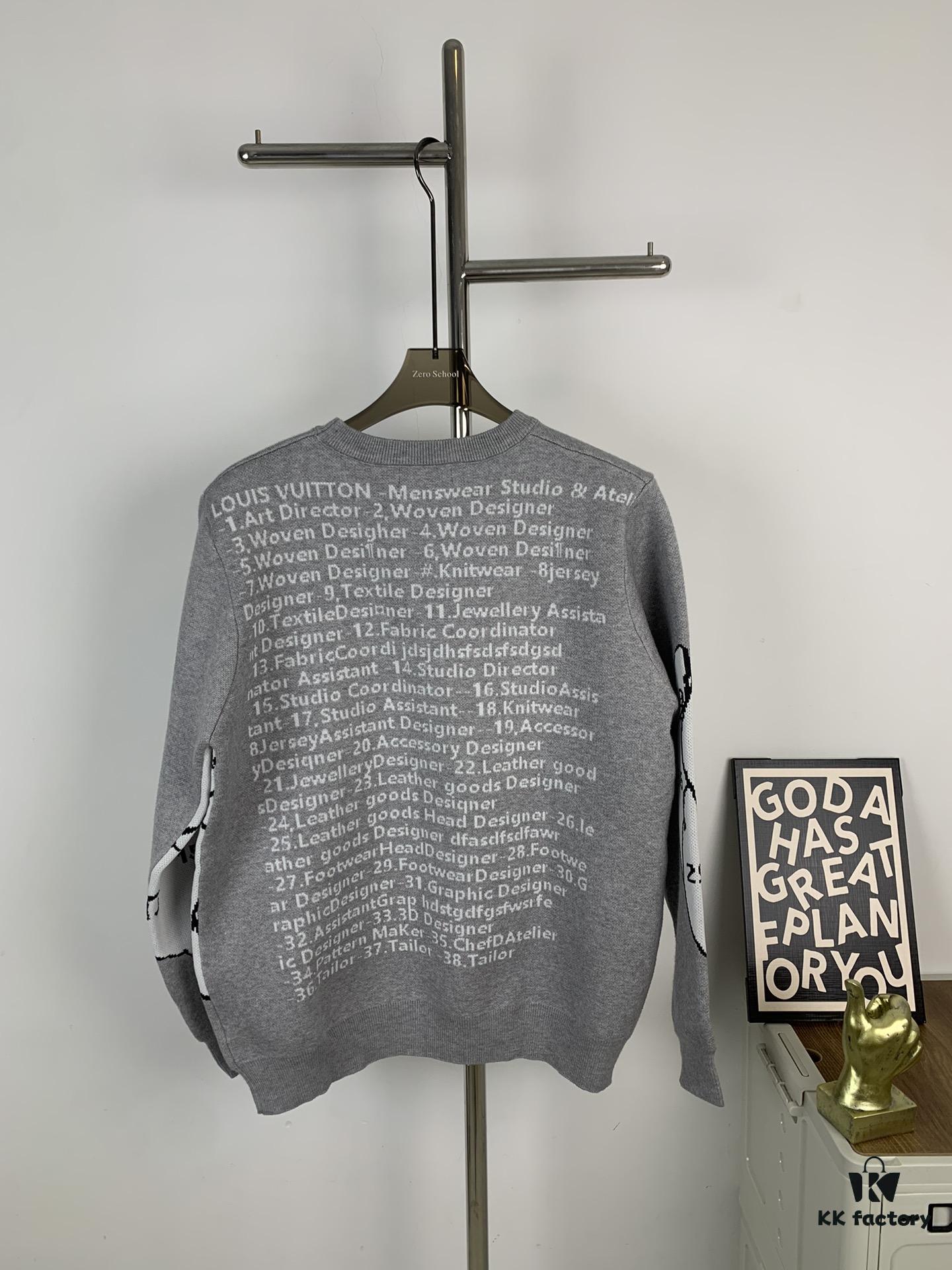 Louis Vuitton 1V Designer Portrait Silhouette Crew Neck Pullover Sweater