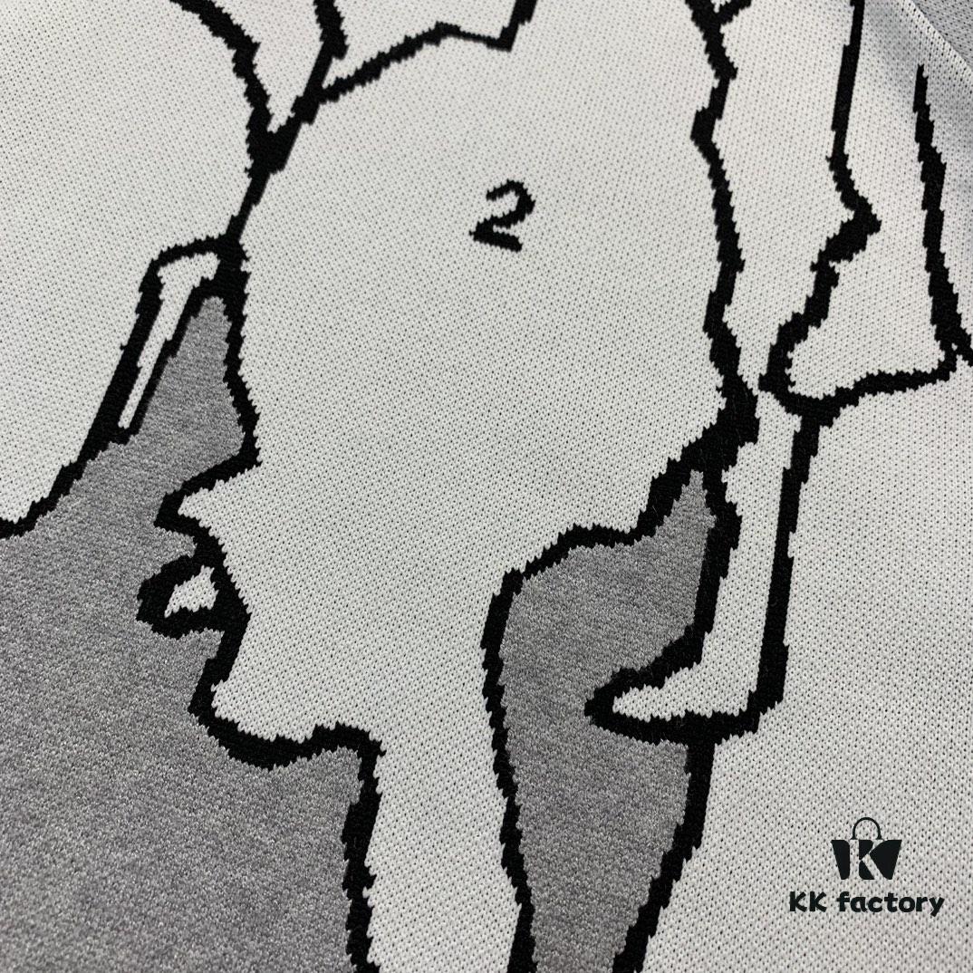 Louis Vuitton 1V Designer Portrait Silhouette Crew Neck Pullover Sweater