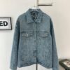 New Louis Vuitton LV FW Starry Sky Rhinestone Embroidered Distressed Denim Jacket for Men and Women