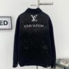 New Louis Vuitton LV FW Starry Sky Rhinestone Embroidered Distressed Denim Jacket for Men and Women