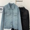 New Louis Vuitton LV FW Starry Sky Rhinestone Embroidered Distressed Denim Jacket for Men and Women