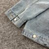 New Louis Vuitton LV FW Starry Sky Rhinestone Embroidered Distressed Denim Jacket for Men and Women