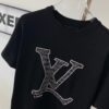 New Louis Vuitton Embroidered Logo Short Sleeve T-Shirt with Knitted Collar, Unisex Oversized Fit