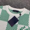 New Louis Vuitton Plaid Green Checkerboard Short Sleeve Unisex T-Shirt