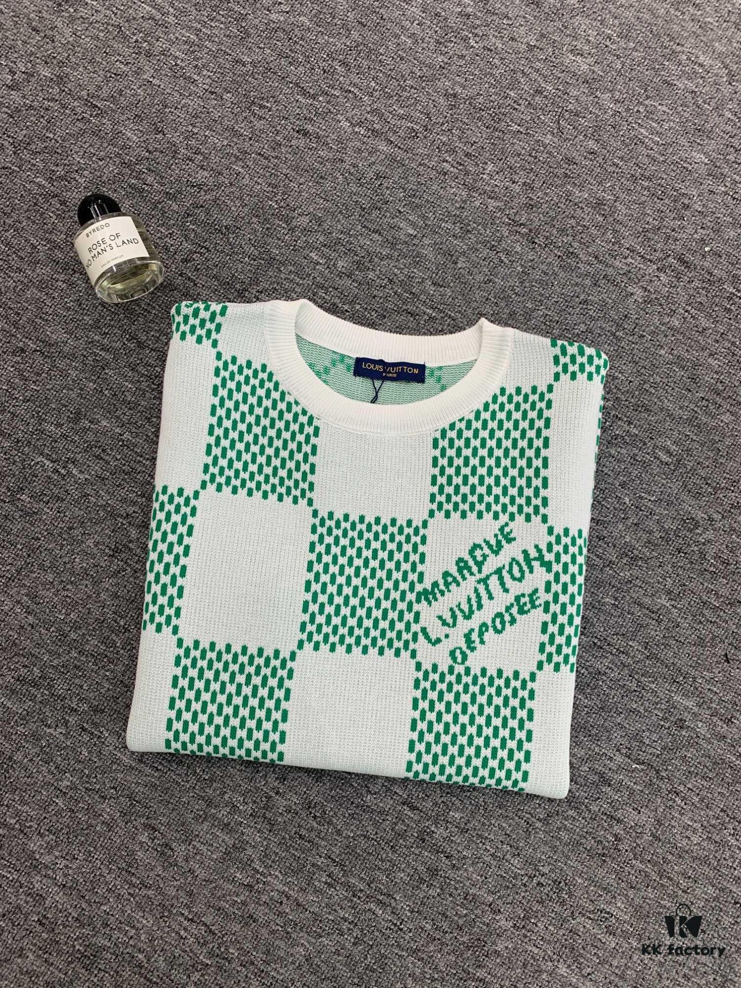 New Louis Vuitton Plaid Green Checkerboard Short Sleeve Unisex T-Shirt