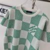 New Louis Vuitton Plaid Green Checkerboard Short Sleeve Unisex T-Shirt